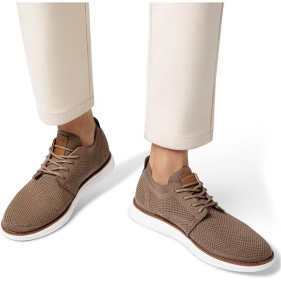 🆕Bruno Marc Men Light/Brown Knit Flex Mesh Oxfords Lace-Up Lightweight Sneakers - Picture 10 of 12